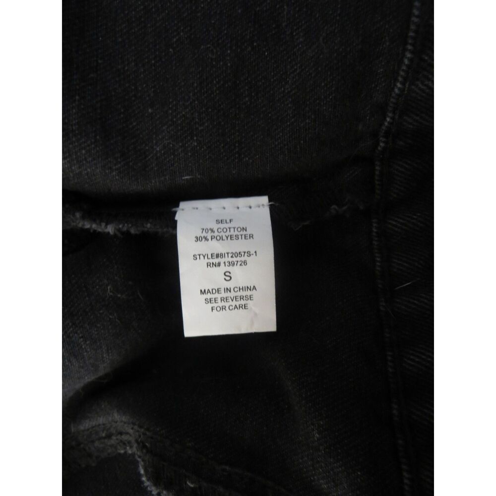 Wild Honey Women's Western Denim Cropped Fringe Jacket Black S EUC - Picture 9 of 9